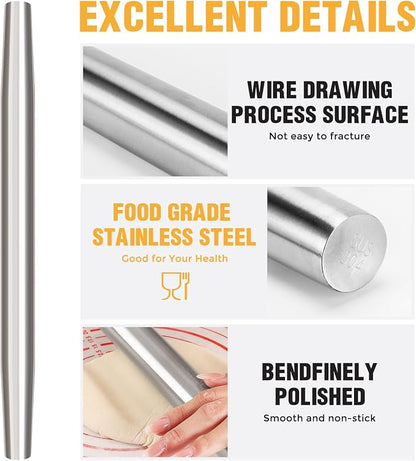 Rolling pin, Smooth Stainless Steel Rolling Pin, Rolling Pin - Image 3