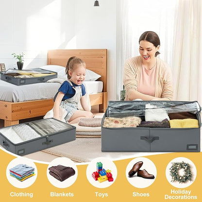 6-Inch Under Bed Storage Containers | Sturdy Sidewalls | Clear Cover & Label - Image 6