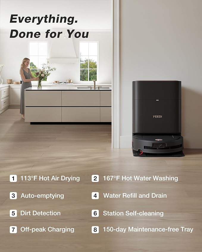 Yeedi M14 Plus Robot Vacuum and Mop, 000Pa Suction, OZMO Roller Instant - Image 6
