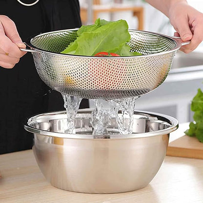 TeamFar Stainless Steel Colander, 5QT Micro-Perforated Metal Colander Food - Image 6