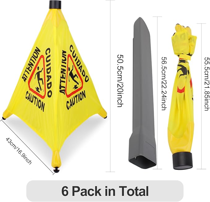 6 Pcs 20 inch Pop up Wet Floor Sign - Image 2