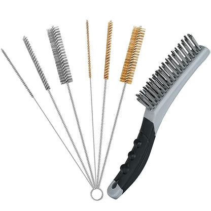 7 PCS Wire Brush Set, Brass Wire Brush and Stiff Bristle Metal Brush by Unknown