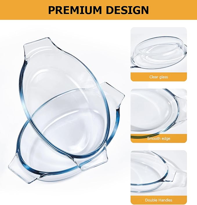 Mini Casserole Dish Oval 4 Pack, 13oz Glass Baking Dish, Banana Split Bowls - Image 2