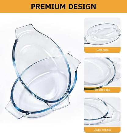 Mini Casserole Dish Oval 4 Pack, 13oz Glass Baking Dish, Banana Split Bowls - Image 2