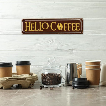 Hello Coffee Signs, Retro Metal Tin Sign, Home Kitchen Wall Decor, Farmhouse - Image 4