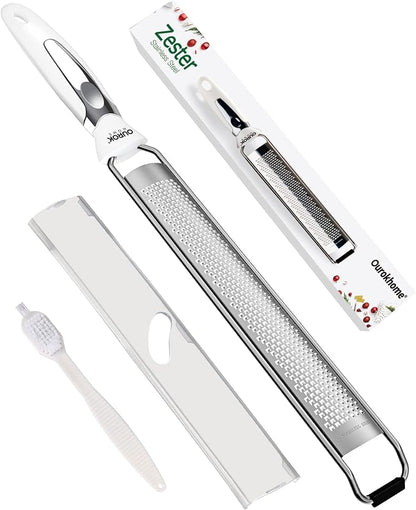 Ourokhome Kitchen Lemon Zester, Stainless Steel Hand Held Parmesan Cheese Grater by Ourokhome