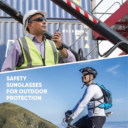 amoolo Tinted Safety Glasses Bulk of 24, Protective Safety Sunglasses, Dark - Image 8