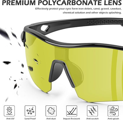 OXG 12 Pack Safety Glasses for Men Women, ANSI Z87.1 Safety Goggles Impact - Image 3
