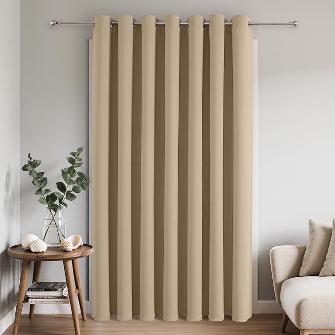 Joydeco Blackout Patio Sliding Door Curtains 96 Inches Long, Grommet Privacy by JOYDECO