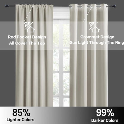 RYB HOME Blackout Short Cafe Curtains, Privacy Light Block Small Window Curtains - Image 5