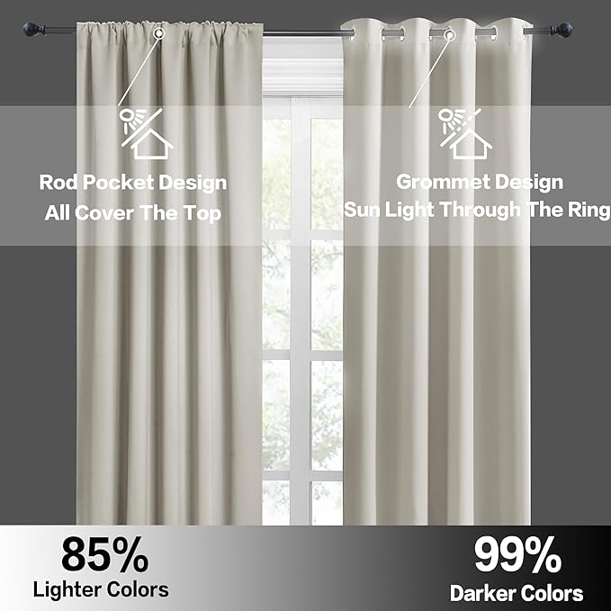 RYB HOME Blackout Curtains for Bedroom, Window Shades Thermal Insulating - Image 5