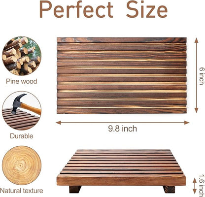 Farmhouse Bathroom Counter Organizer Wooden Display Pedesta Stand Small Kitchen - Image 5