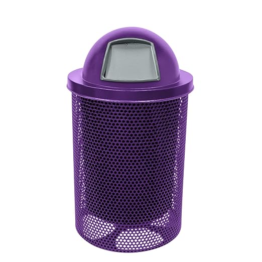 COATEDOUTDOORFURNITURE RDT-P-PUR Heavy Duty Round Trash Receptacle by CoatedOutdoorFurniture