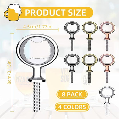 Metal Bottle Opener Insert Kits 8 Pack Blank Stainless Steel DIY Hardware Flat - Image 2