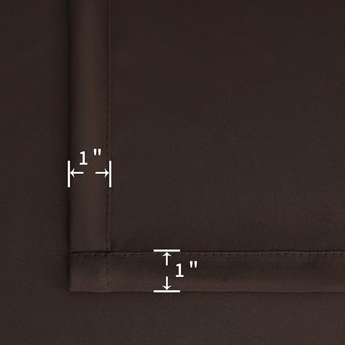 BGment Brown Blackout Curtains for Kitchen Cafe Window - Chocolate Half Window Drapes Thermal Insulated Blackout Blinds for Rv Bathroom Privacy, 34 x 30 Inch, 2 Panels