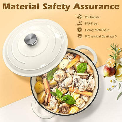 Umite Chef Enameled Cast Iron Dutch Oven-7QT Pot - Image 6