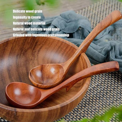 Wooden Ladle, 7.87inch Soup Ladle Wooden Serving Spoon Soup Spoon Ladle - Image 8