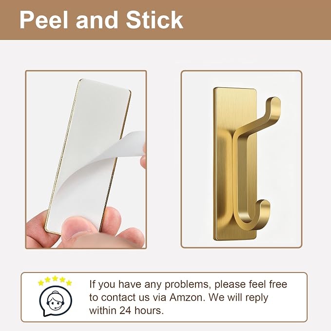 pickpiff Wall Hooks for Coat and Towel: 13LB Adhesive Door Hanger Stick on - Image 5