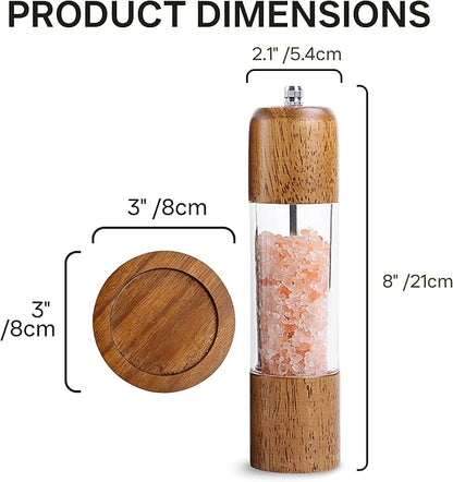 Wood Salt and Pepper Grinder, Salt Grinder and Pepper Mill, Oak Wood Shakers - Image 3