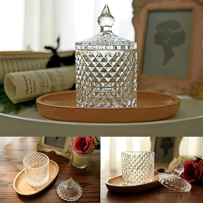 rejomiik Qtip Holder Glass Apothecary Jars - Image 3