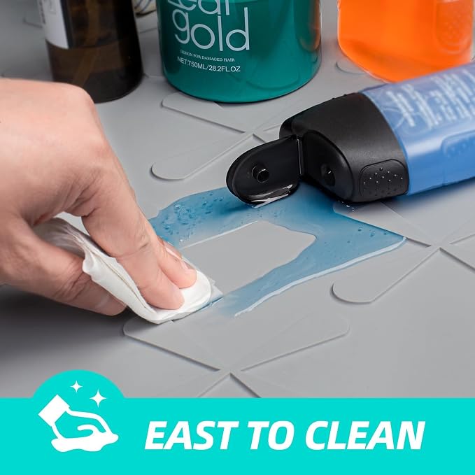 SIKADEER Waterproof Under Sink Mat 22x19, Raised Edge Silicone Mat Under Sink - Image 5