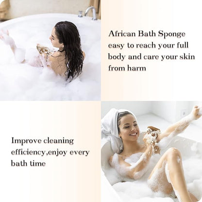 African Net Sponge with Handles 3 Pieces Long African Exfoliating Net Washcloth - Image 7