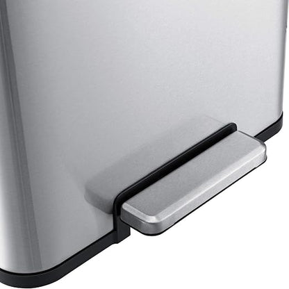 Global Industrial 12 Gallon Stainless Steel Trash Can, Rectangular Step-On - Image 5