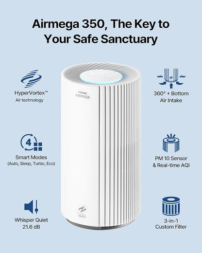 COWAY Air Purifiers for Large Room Whole Home Up to 2, 640 ft², True HEPA - Image 2