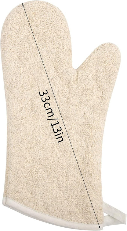 Terry Cloth Oven Mitts Heat Resistant to 482° F 13 Inch 100% Cotton Set of 2 - Image 6