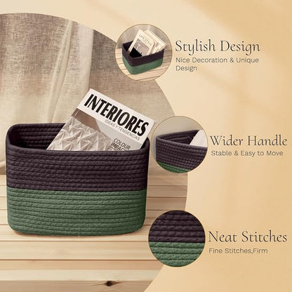 Hopegiver Woven Storage Baskets 11x8x7 Inch, 3 Pack Collapsible Cube Storage Bin - Image 6