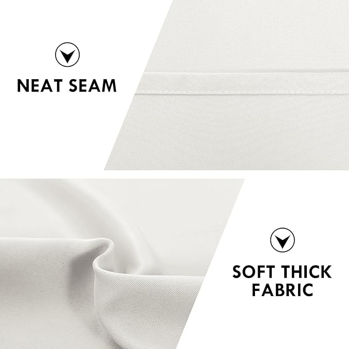 DWCN Short Ivory Blackout Curtains for Small Window, Thermal Insulated Energy Saving Room Darkening Curtains for Kitchen/Bedroom (W42 x L36 inch, Set of 2 Panels, Top of Rod Pocket)
