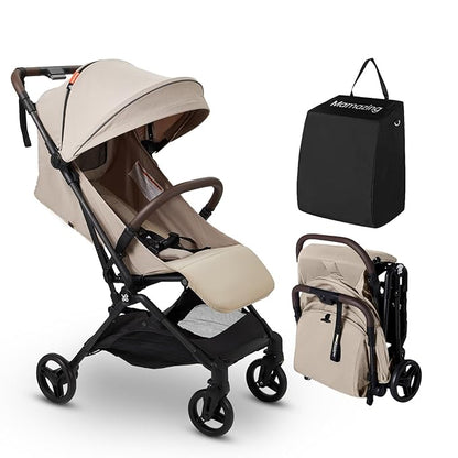 Lightweight Baby Travel Stroller with Carbon Fiber Frame, Compact & Airplane-Friendly, One-Handed Folding Design, 11.6 lbs, Perfect for Toddlers, Simply Taupe