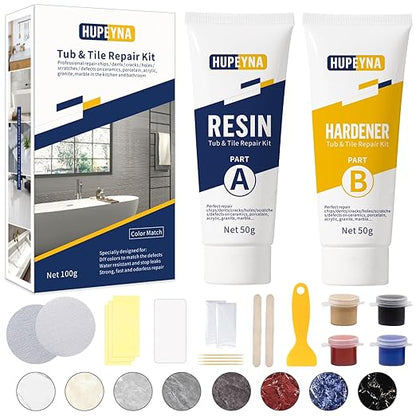 Tub, Tile and Shower Repair Kit, Hupeyna Porcelain Repair Kit, Bathtub Repair by HUPEYNA