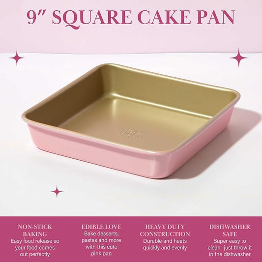 Paris Hilton Nonstick Carbon Steel Bakeware Collection, 9-Inch Square Cake Pan - Image 2