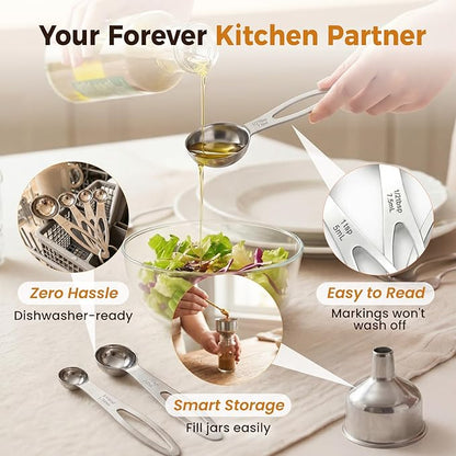 13PCS Stainless Steel Measuring Cups and Spoons Set - Image 4