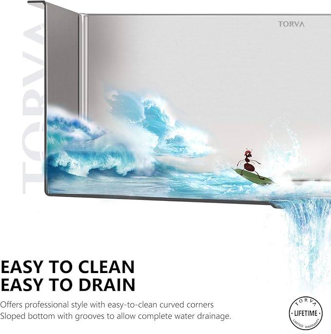 TORVA 15 x 17 Inch Undermount Kitchen Sink, Premium 304 Stainless Steel Bar Sink - 9 Inches Deep Basin Single Bowl Sink