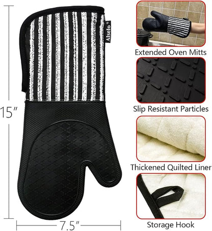 Alselo Silicone Oven Mitts Heat Resistant 932℉ - Image 3