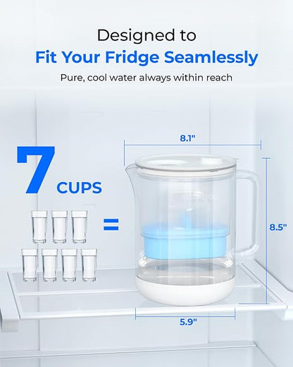 Waterdrop PT-72C-A Glass Alkaline Water Filter Pitcher, Eco-Friendly, Enhances - Image 7