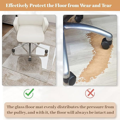 48" x 72" Glass Chair Mat, 1/5" Thick Office Chair Mat - Image 5
