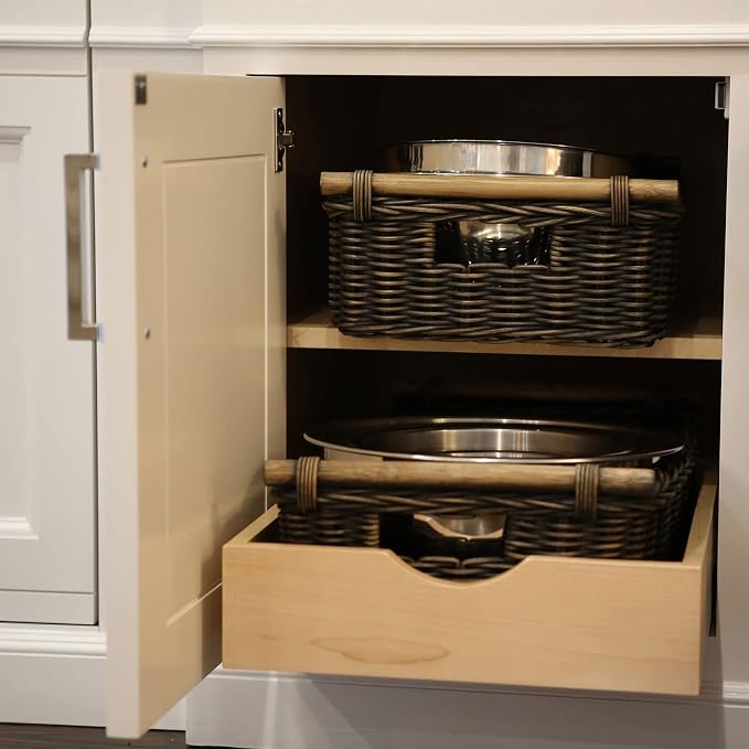 The Basket Lady Low Pole Handle Wicker Storage Basket, 19.5 in L x 12.5 in W x - Image 8