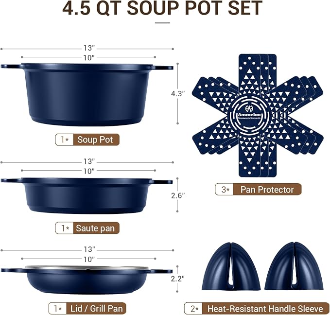 Ammeloo 4.5 Qt Non Stick Soup Pot - Image 9