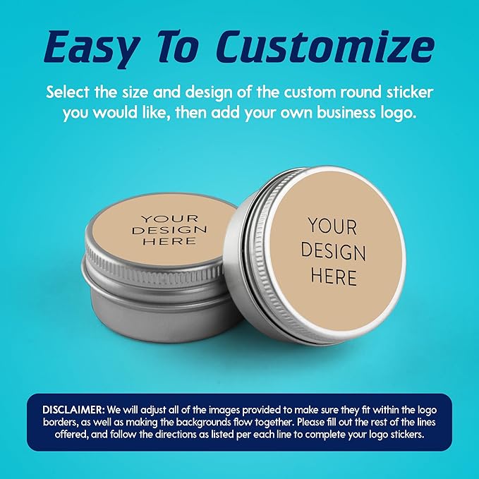 100 Custom Vinyl Stickers - Upload Your own Image, Text, Design, Logo - Personalized Logo Labels for Handmade, Packaging, Bottle, Jars, Candle, Brand Stickers (Brown, 5x5)