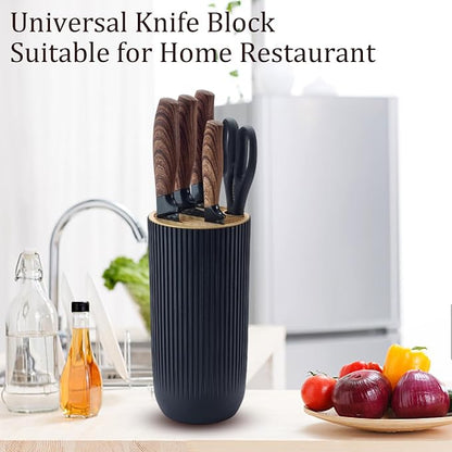 Kitchen Knife Set, Retrosohoo 6-Pieces Khaki Sharp Knife Block Set - Image 5