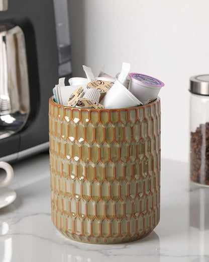 Utensil Holder, 7.5"+5.3" Ceramic Kitchen Utensil Holder - Image 6