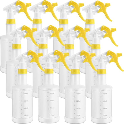 Eccliy 12 Pcs 16 Oz Plastic Spray Bottle, Adjustable Empty Reusable Sprayer by Eccliy