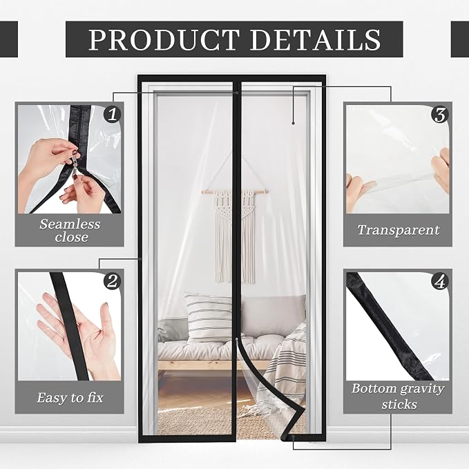 Amylove Zipper 38 x 83 Inch Dust Barrier Door Kit Construction Door Barrier 3 x - Image 3