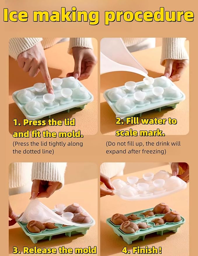 Cute 3D Cat Silicone Ice Cube Tray Mold Cartoon Animal Ice Box BPA-Free - Image 8