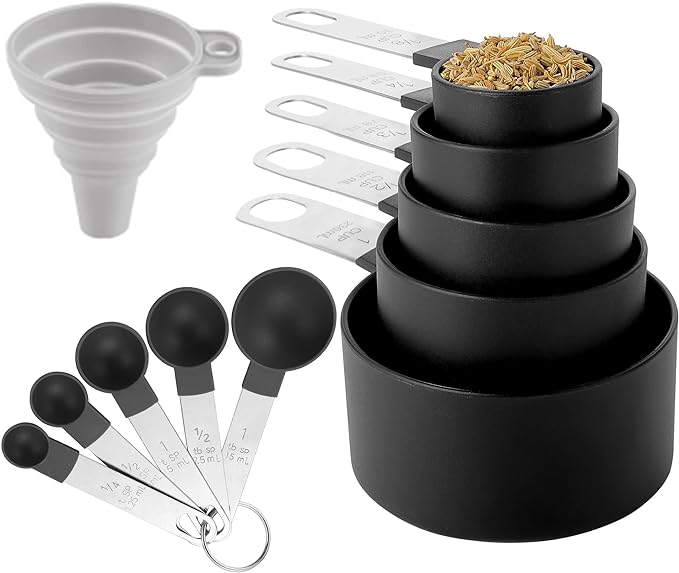 Measuring Cups and Spoons Set of Huygens Kitchen Gadgets 10 Pieces, Stackable by Huygens