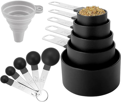 Measuring Cups and Spoons Set of Huygens Kitchen Gadgets 10 Pieces, Stackable by Huygens