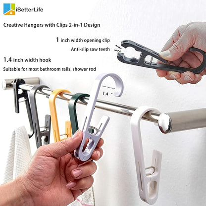 iBetterLife 4Pcs Laundry Hooks Hanging Clips Heavy Duty Outdoor Clothes Pins - Image 8